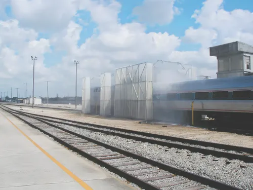 Rail Wash System with Spray Nozzles