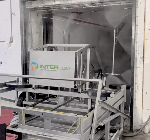 Trailer Washout System with Spray Heads for Interior Cleaning
